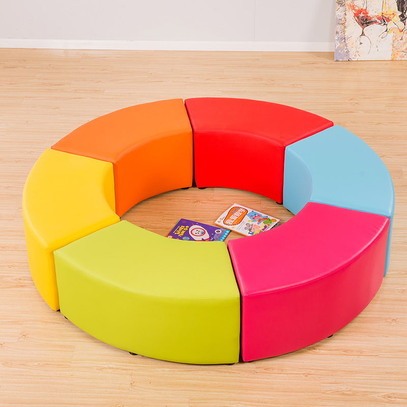 Kindergarten Early Education Center Qin Line Training Institution Parent Rest Area Hall Arc-shaped Sofa Stool Combination