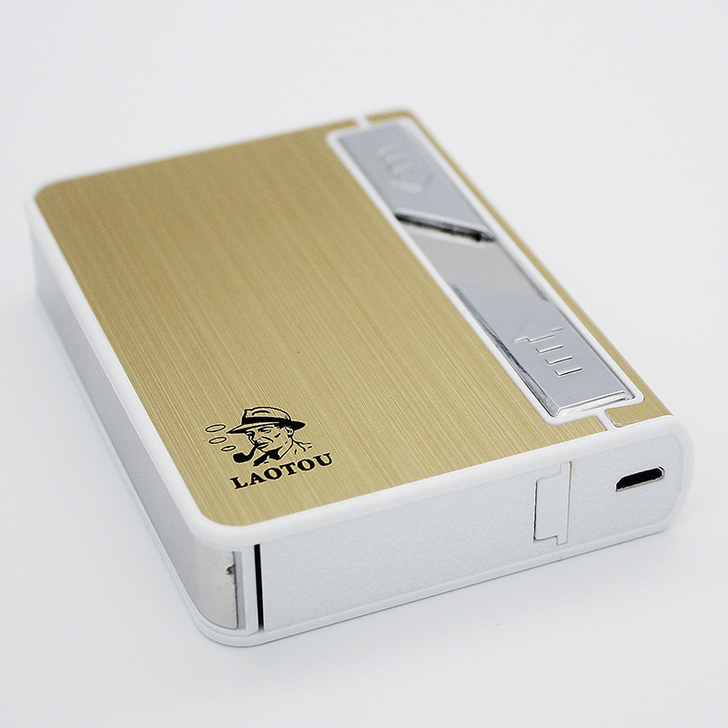10 thanh thuốc lá cầm tay nhẹ hơn sạc usb gió siêu mỏng thuốc lá điện tử nhẹ hơn nam khói tự động chữ - Bật lửa bật lửa điện tử