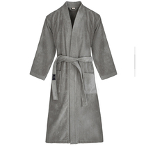 Towel bathrobe Womens Spring and Autumn long cotton thin kimono bathrobe Japanese summer couple absorbent pajamas mens robe