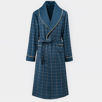 Nightgown men summer cotton bathrobe Spring and Autumn long cotton thin morning robe pajamas men autumn winter kimono summer bathrobe men