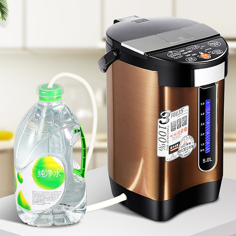 Household electric hot water bottle automatic water filling large-capacity water heating and heat preservation integrated stainless steel intelligent constant temperature hot water kettle 5L