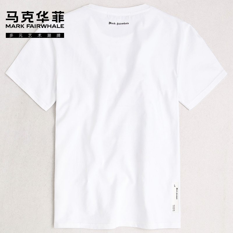 Đánh dấu Wafi trắng bông ngắn tay áo thun nam 2020 mùa hè mới xu hướng trendwave gấu in ins T-shirt