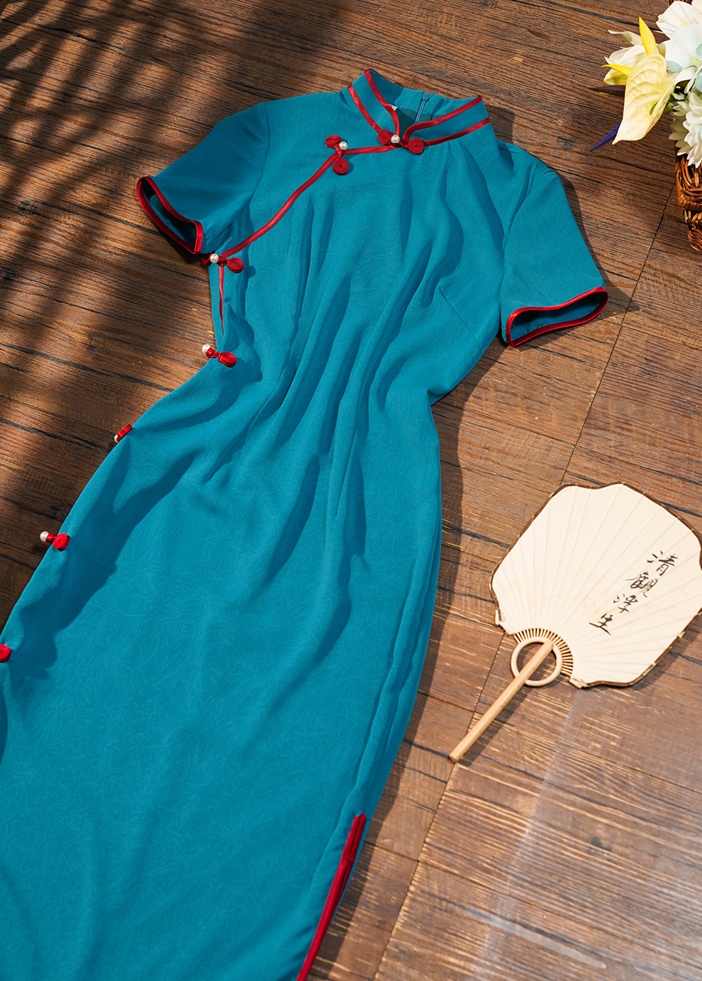 Suzhou Diary New Chinese Style Improved Cheongsam Young Girl Summer Thin and Beautiful Dress Blue Suitable for Daily Wear — تصویر 1