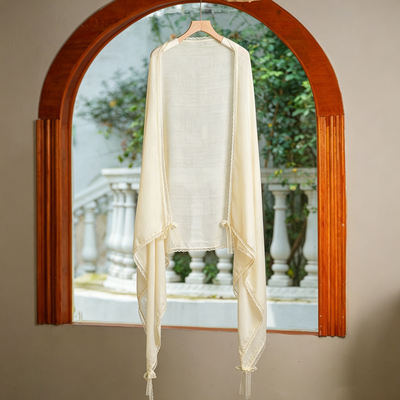 Suzhou City Diary Chinese-style lace-trimmed triangular scarf, Spring and summer light cheongsam shawl, daily casual chiffon scarf
