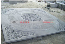 Qingshi rich peony relief custom courtyard welcome wall marble relief factory processing flower stone carving products
