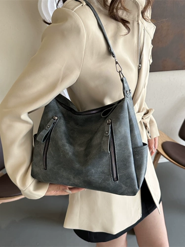 Ретро демисезонная модная вместительная и большая сумка, коллекция 2023