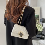 Сумка через плечо, небольшая цепь, летняя небольшая сумка, универсальная сумка на одно плечо с ромбовидным узором, премиум класс