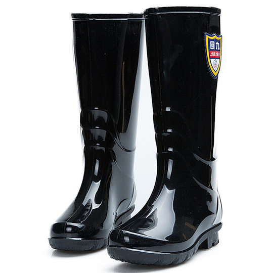 Shanghai Huili Rain Boots 863 Women's High-Top Mid-Top Rain Boots Non-Slip Wear-Resistant Plastic All-Black Water Shoes