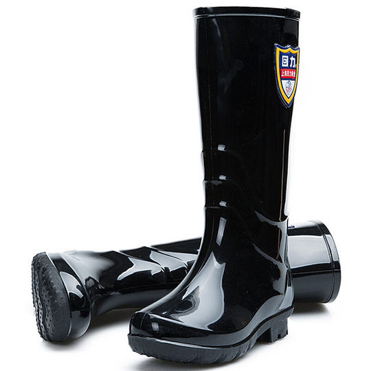 Shanghai Huili Rain Boots 863 Women's High-Top Mid-Top Rain Boots Non-Slip Wear-Resistant Plastic All-Black Water Shoes