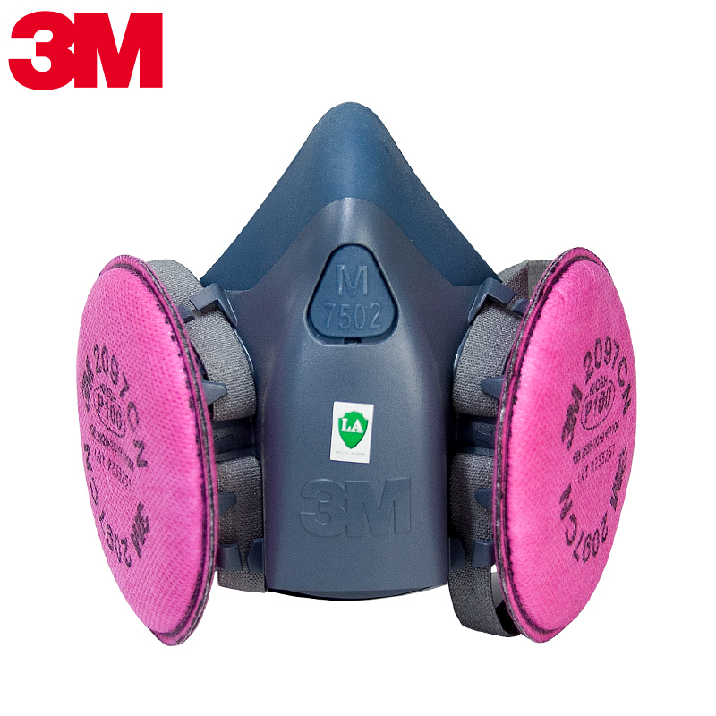 3m7502 Welding Protective Mask Anti-Smoke and Dust Mask Activated Carbon Silicone Welder Gas Mask 2097 Filter Cotton