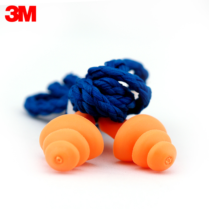3m Soundproof Earplugs 1270 with Line Learning Industrial Lauprotect Noise Reduction Swimming waterproof middle ear Inflammatory Christmas Tree Earplugs