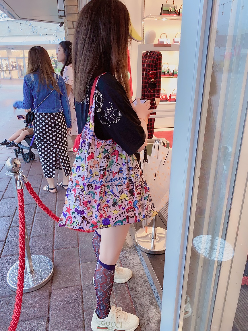 Wubao Magou LANVIN Lanvin fashion illustration hand-painted graffiti eco-friendly shopping bag shoulder bag - Taobao