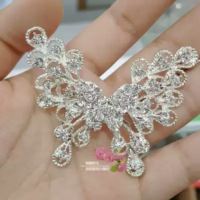 Bright diamond jewelry butterfly glass wedding dress waist headdress decoration handmade diy material accessories brooch pin