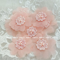 Handcrafted solid flowers water soluble lace with floral diy bridal head ornament accessories Clothing Shoes Cap Accessories