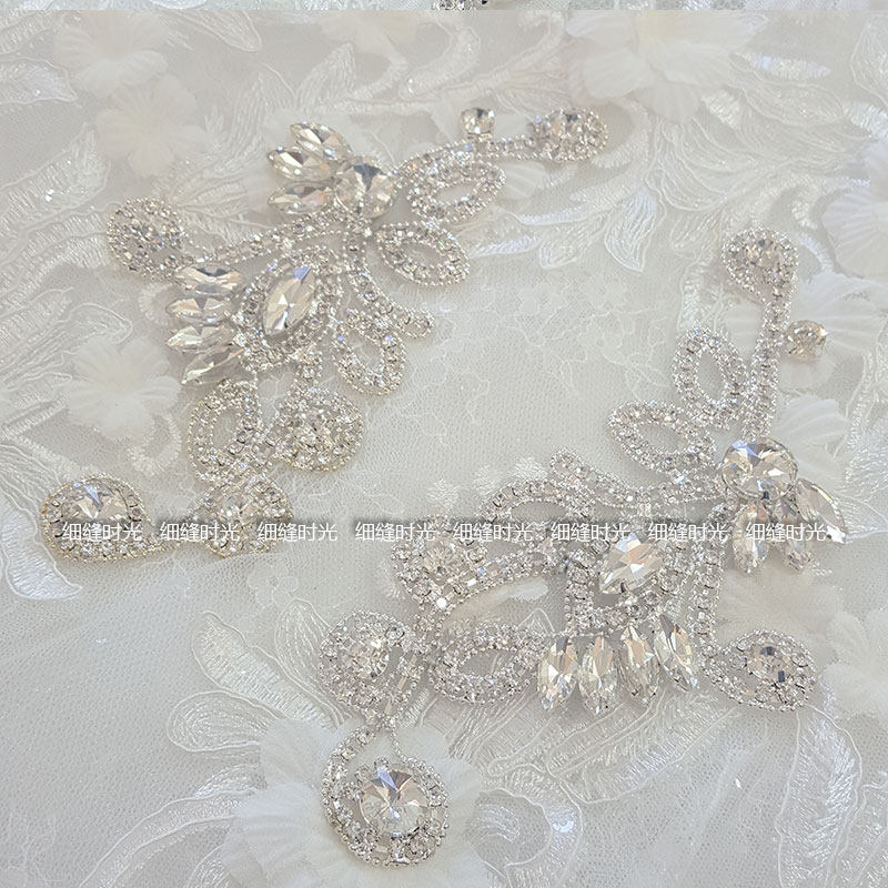 diy handmade jewelry material accessories hand stitched white Super Flash rhinestone shoulder waist decoration wedding collar accessories