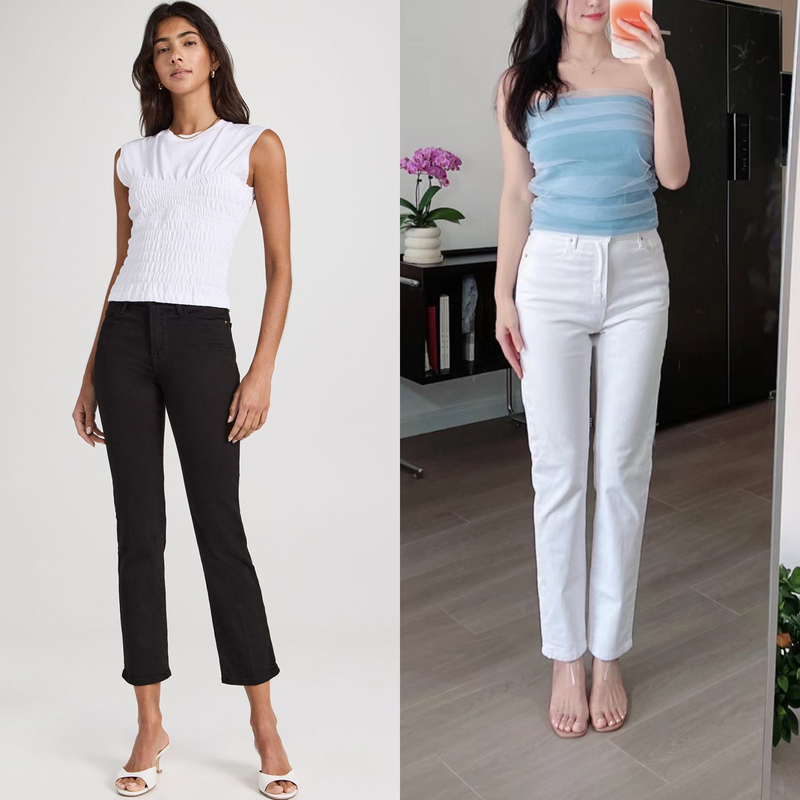 European and American 2026 New Style Frame Celebrity-Inspired Slimming Versatile High-Waisted Stretchy Straight-Leg Cropped Jeans for Women