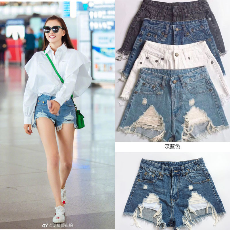 2026 Summer R13 New High-Waisted Vintage Vacation Ripped Slimming Leg-Lengthening Fringe Frayed Denim Shorts Trendy