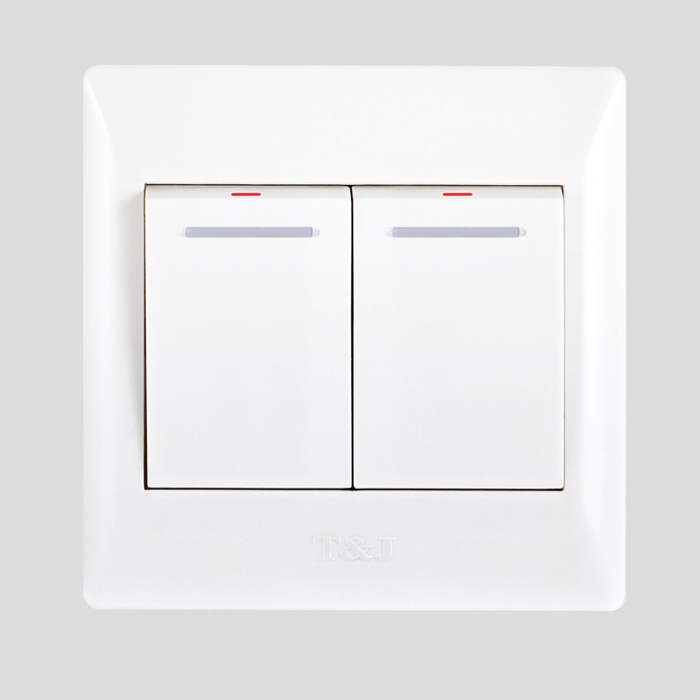 Space - based Yuet series switch socket panel 86 double - switch double - cut switch ya white home electrician