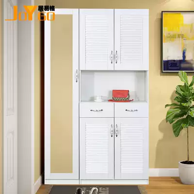 JOYGO Coat cabinet Foyer shoe cabinet Modern louver shape foyer cabinet Full-length mirror door corridor cabinet Balcony cabinet