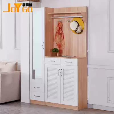 JOYGO door Hall Cabinet modern simple dustproof shutter door type shoe cabinet with mirror multi-function entry locker porch