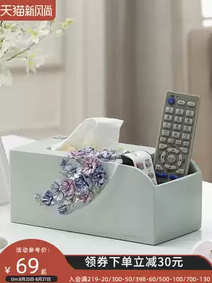 Creative desktop tissue box Living room dining table coffee table removable toilet paper box remote control storage box Household light luxury toilet paper box