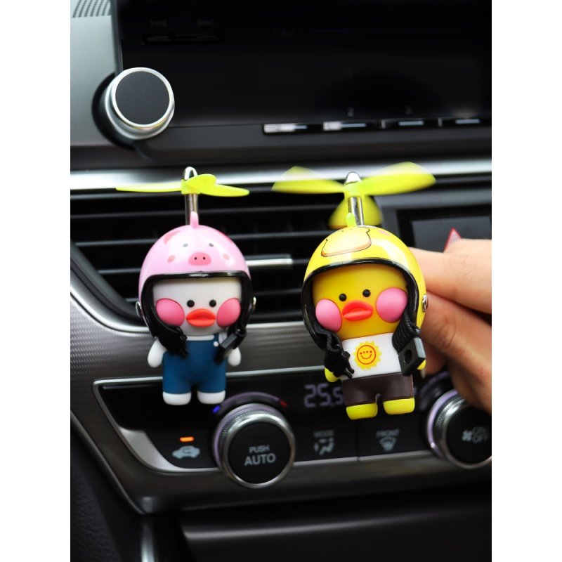 Car Interior Mesh Red Light Breaking Wind Duck On-board Incense Creativity Cute Air Outlet Small Fan Perfume Adornment