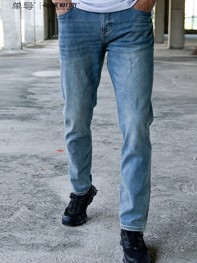 Single conductor dry dry air retro nostalgia wash jeans straight tube soft high elastic repair trousers summer