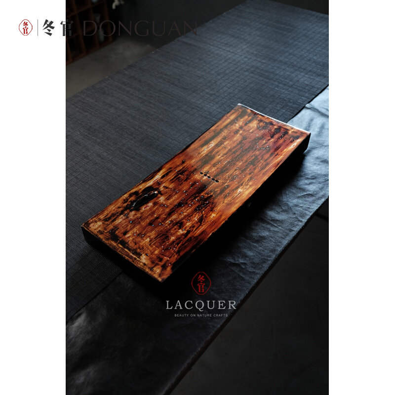 Winter lacquer lacquer light lacquer tea plate household drainage wood whole wood six-sided framed dry wet wet bubble dual use