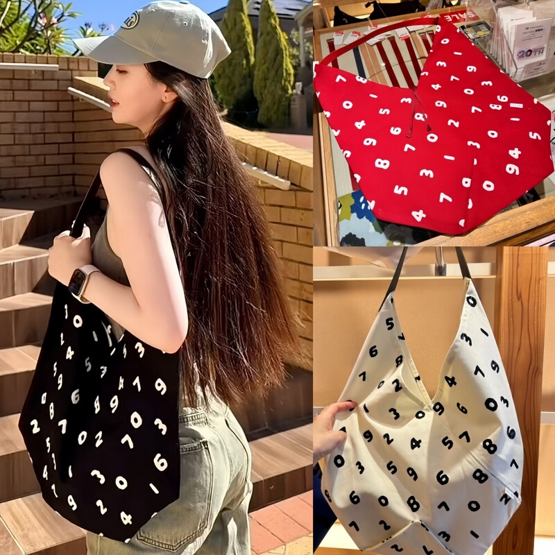 Japanese Trendy Brand New Kyoto Osaka Digital Print Canvas Bag Women's Summer Shoulder Bag Eco-Friendly Shopping Bag Tote Bag