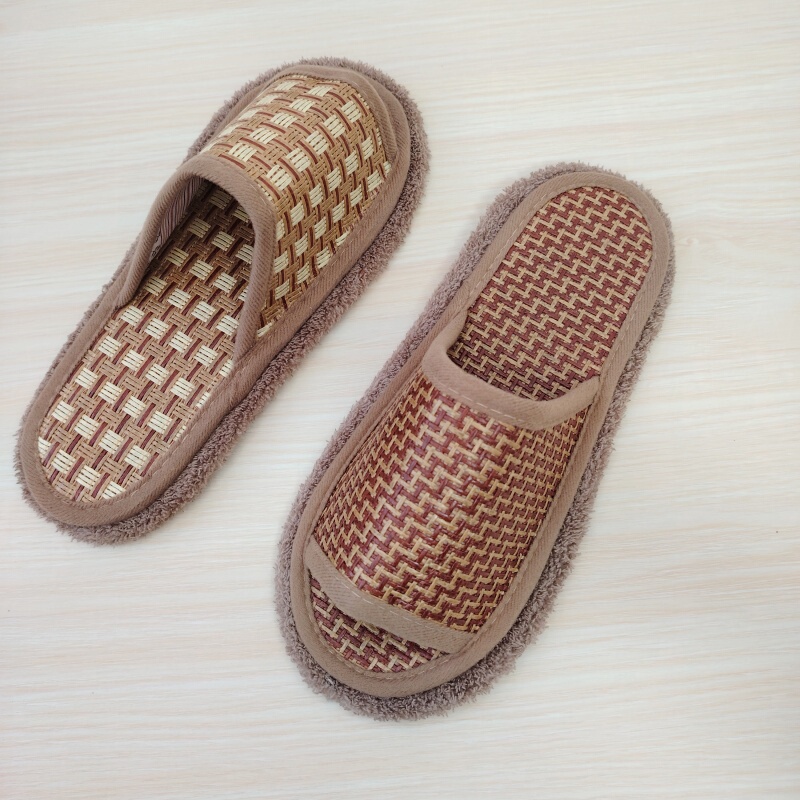 Summer Floor Cleaning Slippers, Rattan Mat Woven Wooden Floor Home Non-Slip Soft-Soled Couple's Silent Men's and Women's Cool Slippers Summer Floor Cleaning Slippers, Rattan Mat Woven Wooden Floor Home Non-Slip Soft-Soled Couple's Silent Men's and Women's Cool Slippers