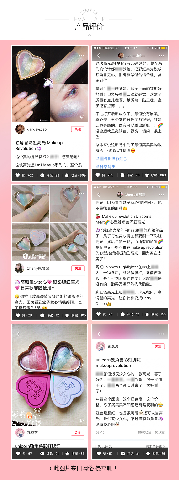 Sydney Beauty UK Makeup Revolution I Heart hình trái tim có khả năng sửa chữa ánh sáng cao - Blush / Cochineal phấn má