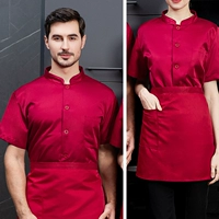 Красная футболка, фартук, короткий рукав