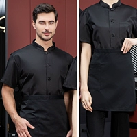 Черная футболка, фартук, короткий рукав