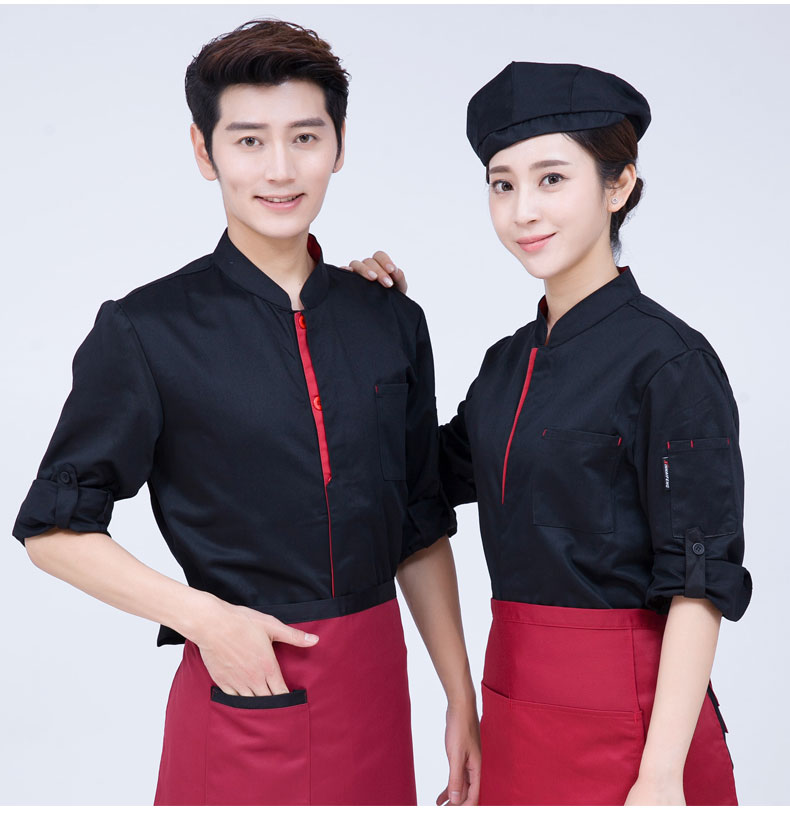 Quần áo bảo hộ lao động nam dài tay mùa thu và mùa đông Cửa hàng bánh 7 mùa hè tay áo ngắn Nhân viên ăn uống Bộ quần áo đầu bếp kiểu đồ bộ
