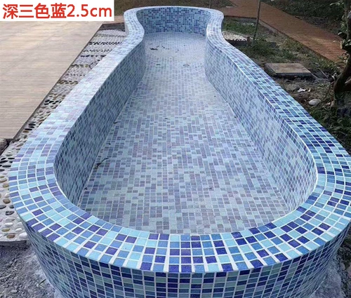 Белый стеклянный бассейн, уличная нескользящая дорожная мозаика