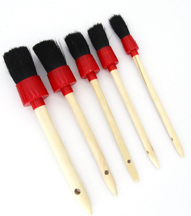 Car Detailing Wooden Handle Detail Brush Edge Seam Door Seam Brush Interior Dust Removal Cleaning Car Bristle Brush