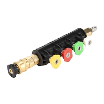 High-pressure cleaning machine water nozzle head 1 4-joint quick-plug car washing machine plus extension rod with fan-shaped nozzle nozzle holder