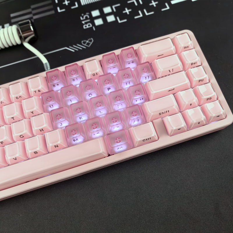 Xvx Jelly Crystal Translucent Heart Keycaps Compatible with Maichong Ace68Air Atkrs6 Made68 Ez63 Xvx Jelly Crystal Translucent Heart Keycaps Compatible with Maichong Ace68Air Atkrs6 Made68 Ez63