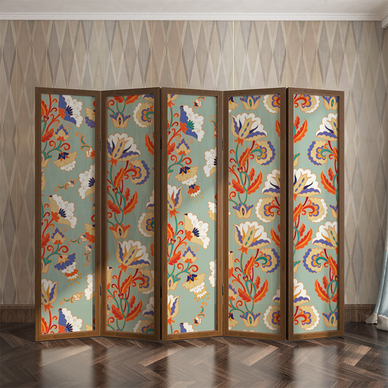 European and American style simple modern partition screen folding mobile solid wood living room porch office bedroom shelter home