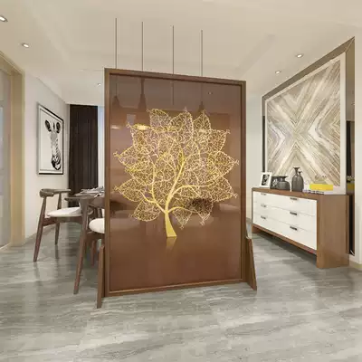 Nordic modern minimalist solid wood partition wall Bedroom living room occluding mobile entrance screen through the hall to resolve the seat screen