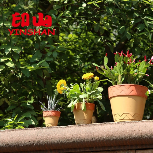 印山 Печать пластиковых цветочных горшков мини -имитация керамика горшка из свинины мясо зеленое укроп садоводство в помещении и на открытом воздухе