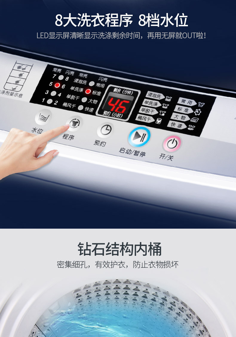Máy giặt sóng nhỏ tự động 6,2 kg Máy giặt mini nhỏ nhà 1-3 người XQB62-A1518L máy giặt tích hợp sấy