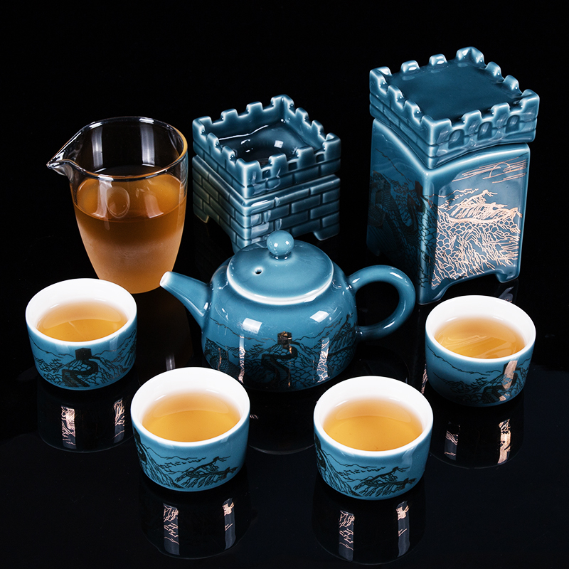 Ronkin kung fu tea set gift boxes of a complete set of household contracted ceramic tea set kung fu tea cups