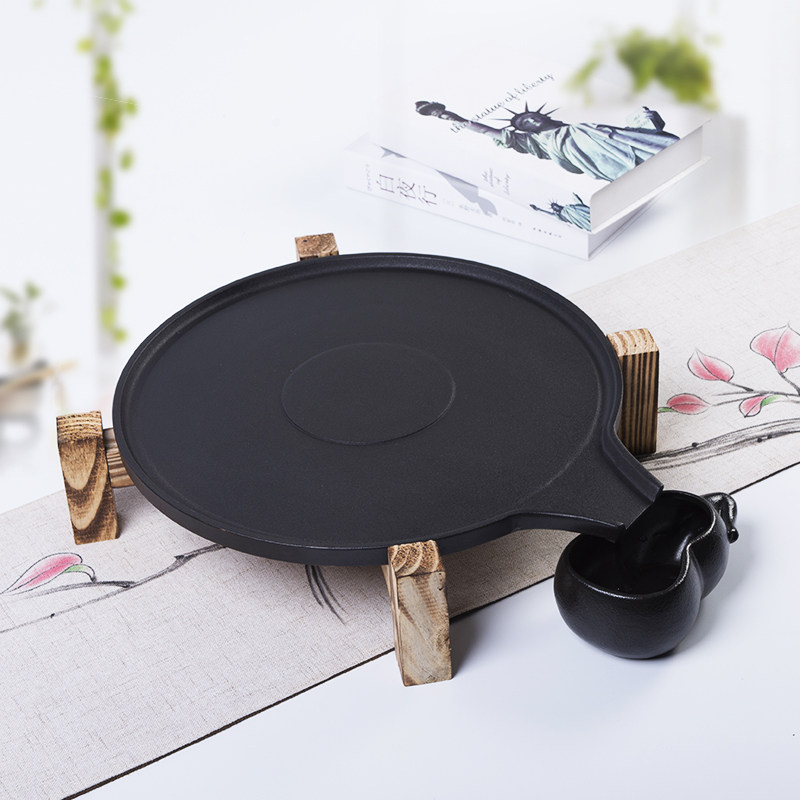 ronkin modern personality tea tray ceramic creative round small tea table simple tea set tea ceremony household drainage saucer