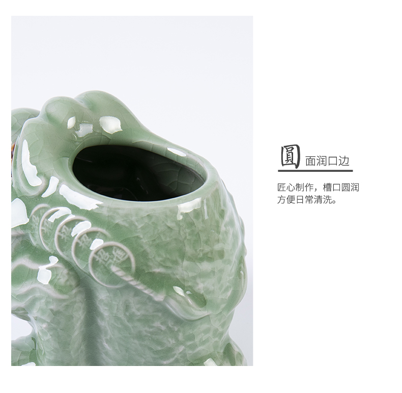 Ronkin ceramic tea six gentleman 's suit tea accessories household bamboo clip ChaZhen spittor tea combination