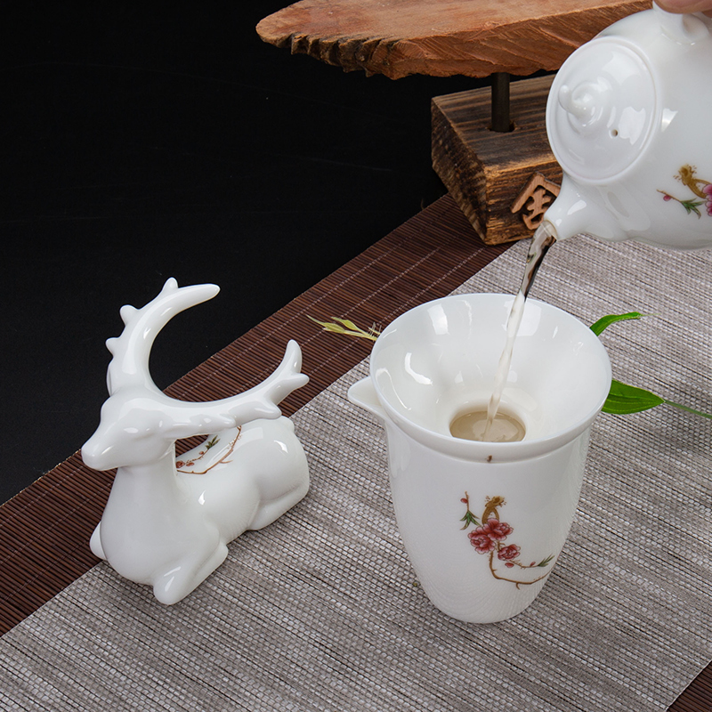 Fair ronkin creative white porcelain cup) ceramic tea tea tea set filter screen pack accessories leakage