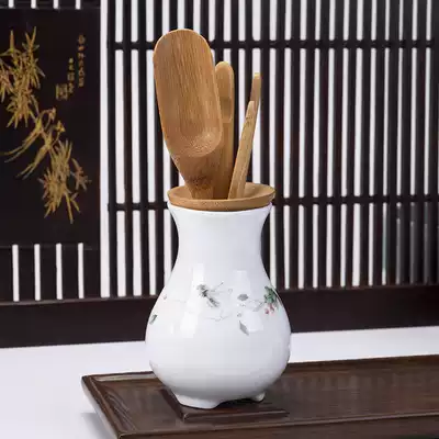 ronkin white porcelain tea ceremony six gentlemen set tea art combination tea set spare parts tea spoon household tea needle clip