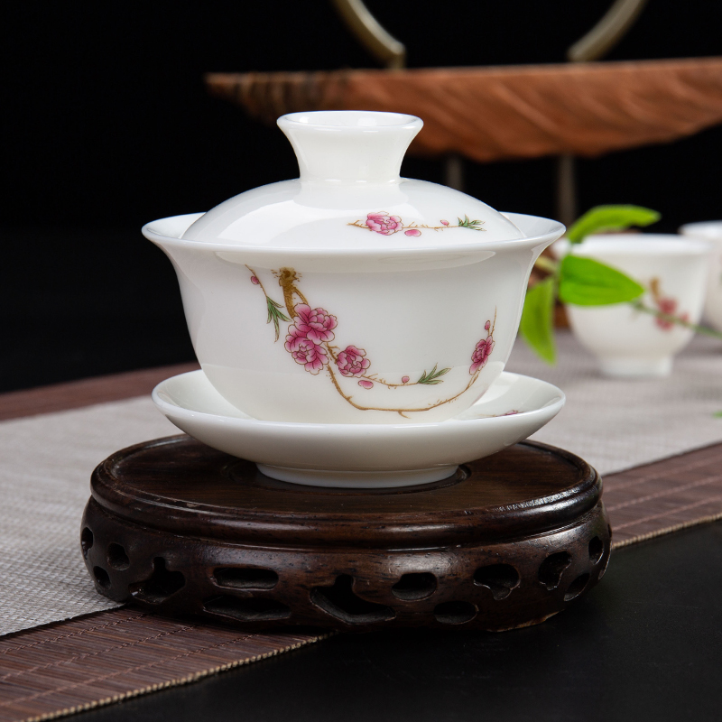 Ronkin household white porcelain teapot tea with parts make tea ware ceramic bowl tea tureen single three