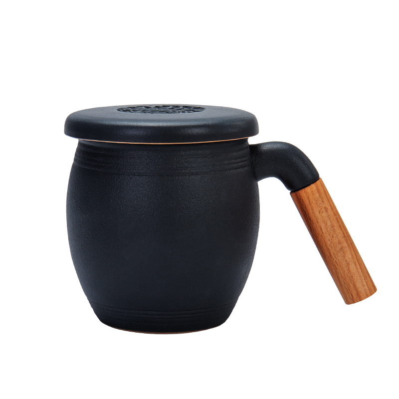 Ronkin creative ceramic pot - bellied mark cup with cover large capacity water cup home with filter move make tea cup