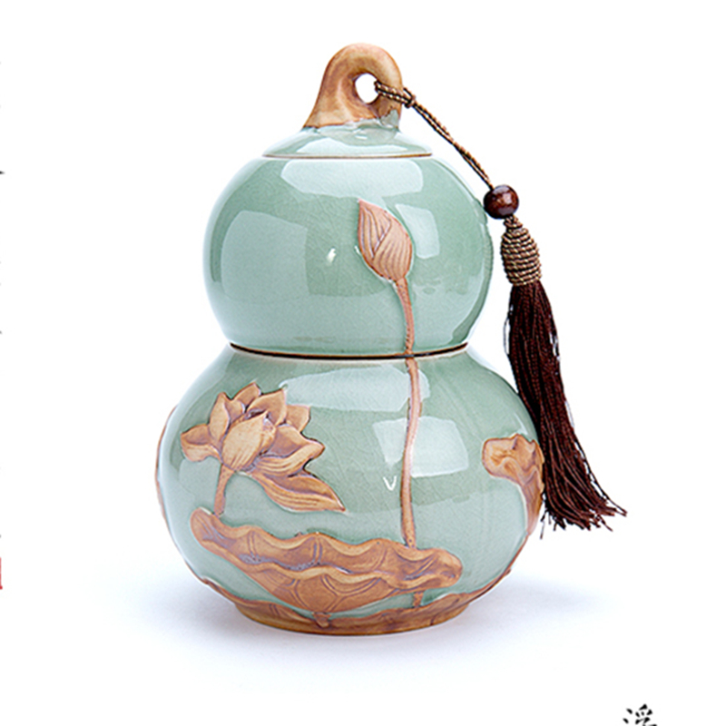 Ronkin elder brother up with sealing caddy fixings household large tieguanyin store content box creative ceramic tea set packing box